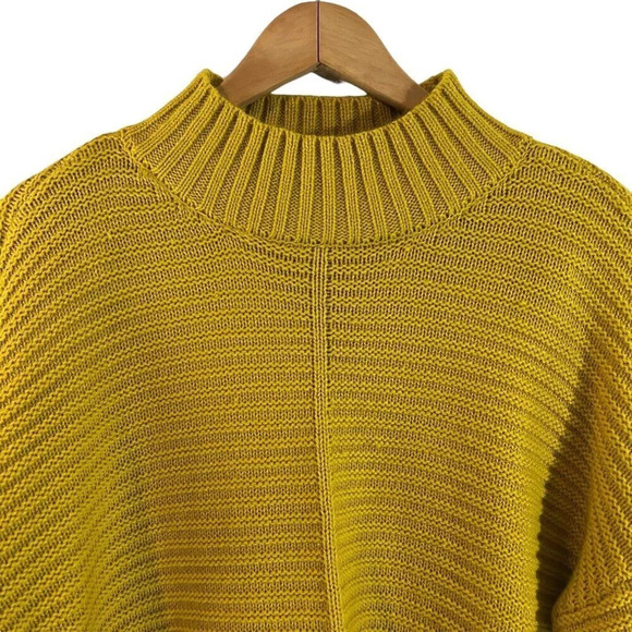 Apt. 9 Yellow Mock Neck Sweater Size XL Long Sleeves Chunky Knit Pullover Top - Picture 3 of 8
